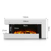 52'' LED Electric Fireplace Wall Mounted Stand Fire Flame Heater White Surround
