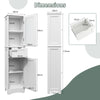 Bathroom Tall Cabinet Slim Freestanding Storage Organizer Cupboard 2 Doors