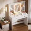 Gunji Dressing Table with LED Light 2 Drawers and 4 Open Shelves Vanity Table