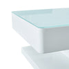 White High Gloss Glass Coffee Table Rectangular Living Room Modern Storage MDF