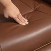 360° Swivel Recliner Chair with Footrest, PU Manual Reclining Armchair, Brown