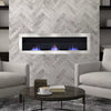 Bio Ethanol Fireplace Biofire Fire 1400 x 400mm /GLASS Inset/Wall Mounted Silver