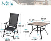 Patio Dining Set for 4 Chairs &Square Table with Umbrella Hole for Garden Black