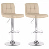 2x Chrome & Height Adjust Swivel Faux Leather Kitchen Breakfast Bar Stool