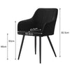 2 Pcs Dining Chairs Velvet Upholstered Seat Armchairs Kitchen Chairs Metal Legs