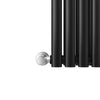 Black Radiator Vertical Double 1800x392 Oval Column Tall Upright Rad With Valves