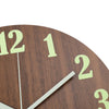 12" Luminous Wall Clock Silent Wooden Design Night Light for Living Room Bedroom