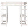 Loft Bed with Desk and Ladder White 180x200 Solid Wood Pine O0B2