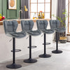 2x Bar Stools Faux Leather Gas Lift Adjustable Pub Chair Frosting Base Swivel