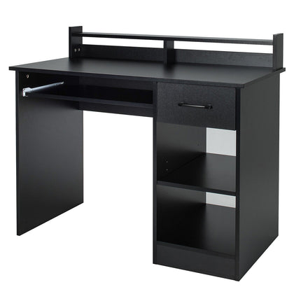 105 x 55 x 89 cm Modern Computer Desk w/ Storage Drawer & Adjustable Shelf