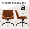 Cute Accent Chair Ergonomic Armless Office Chair with Wheels Height Adjustable