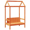 Day Bed Set with Roof Wax Brown 90x200 Solid Wood Pine Z5K8