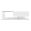 COFFEE TABLE WITH LED LIGHT, HIGH-GLOSS WHITE WITH DRAWER LIVING ROOM FURNITURE