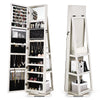360 Rotating Mirrored Jewelry Cabinet Free Standing Jewelry Armoire With Lock