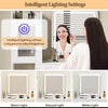 Dressing Table With Mirror And Stool, Vanity Makeup Desk With Adjustable LED Lig
