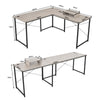 L-Shaped Corner Computer Desk Reversible Study Writing Desk 2-Person Workstation