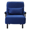 Dark Blue Folding Single Sofa Bed Chair Fabric Recliner Lounge Sleeper Sofabed