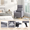 Push Back Recliner Chair Linen Fabric Reclining Armchair w/ Adjustable Backrest