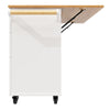 Kitchen Island on Wheels Rolling Kitchen Storage Trolley with Countertop, White