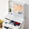 Dressing Table Wood Makeup Desk White with Mirror 5 Drawers Stool Shelf Bedroom