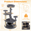 Cat Tree Kitty Tower Activity Center with Condo Scratching Posts Grey