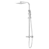 Modern Shower Mixer Thermostatic Exposed Square Bathroom Twin Head Valve Set