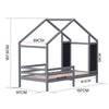 Kid House Bed Frame Single Bed Solid Wood House Shape Toddler Child Floor Frame