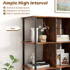 Industrial Open Shelf Display Rack with 2 Anti-tipping Kits-Brown