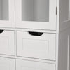 White Bathroom Wooden Free Standing 2 Drawers With 4 Doors Storage Cabinet Unit
