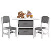Kids Table and 2 Chairs Set Storage Children Learning Dining Activity Furniture