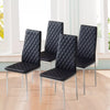 2/4pcs Modern Dining Chairs Faux Leather Padded Kitchen Dinner Seat Black/Grey