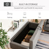 Modern 3 Seater Sofa for Living Room Compact Sofa with Hidden Storage Grey