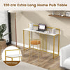 Modern 122cm Console Table Faux Marble Top Entryway Table Narrow Sofa Side Table
