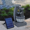 Solar Garden Water Feature Fountain with LED Light Outdoor Cascading Bowls ECO