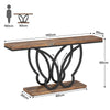 140 cm Console Table, Wooden and Metal Butterfly Entry Table, Long Narrow Table