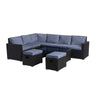 8 Seater Rattan Garden Furniture Set Cushions Corner Sofa Table Stool w/ Cover