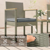 3 Piece Garden Bistro Set – Rattan Chairs & Acacia Wood Table Outdoor Furniture