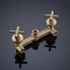 Bathroom Brass 2 Handles Wall Mounted Swivel Spout Sink Faucet Basin Mixer Taps