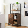 Industrial Office Display Cabinet with Bookshelf Large Storage 2 Tier Shelf