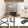Living Room 2-Tier Side Table Small Space Round End Table-Coffee