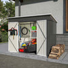 Garden Shed Pent Roof 4X8FT Metal Free Foundation Base Storage House Anthracite