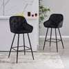 2* Velvet Bar Stools Breakfast Bar stool Pub Chairs Padded Seat Metal Leg CLIPOP
