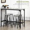 Bar Table Set 5 Piece Stools Industrial Dining Breakfast Table for Kitchen Home
