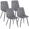 Set of 4 Velvet Dining Chairs Padded Seat Metal Legs Kitchen Home Office UK