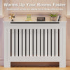 XL 92cm/100cm Tall Radiator Cover Cabinet MDF Wood Grill Shelf Wall Fence Guard