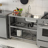 Catering Sink Commercial Shelves Steel Kitchen Work Table 1.0 Bowl Drainer Unit