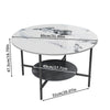 FATIVO High Gloss Marble Coffee Table 2 Tier Center Table w Strong Aluminum Legs