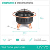 BBQ Outdoor Brazier Garden Fire Saturn Fire Pit Stove Patio Heater Grill Poker