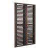 90cm Window Louvered Wall Mirror Home Decor Rustic Metal Frame Hallway Mirror