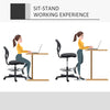 Tall Office Chair Draughtsman Chair with 360° Wheels for Standing Desk Black